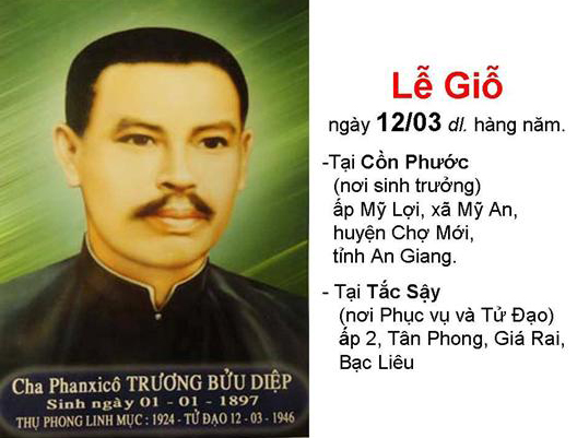 Lễ Giỗ hàng năm ở Cồn Phước, quê hương Cha Phanxicô Trương Bửu Diệp